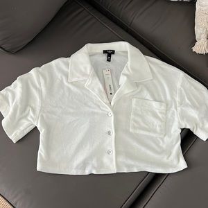 Aqua XS Terry Cloth Crop Top nwt